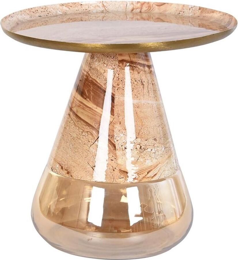 DKD Home Decor Bijzettafel Kristal Tweekleurig Ijzer 50 x 50 x 49 cm