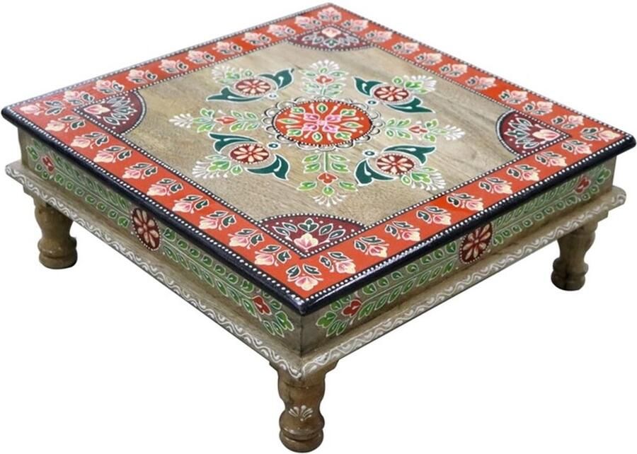 DKD Home Decor Bijzettafel Mangohout Hout MDF (40 x 40 x 15 cm)