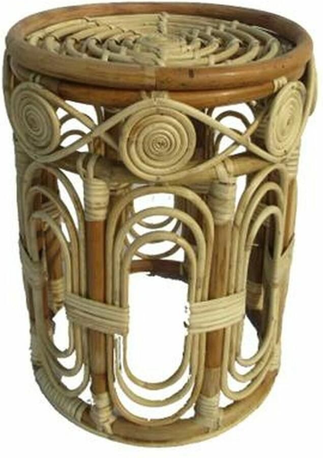 DKD Home Decor Bijzettafel Natuurlijk Rotan (35 x 35 x 45 cm)