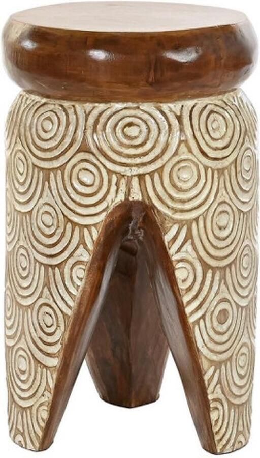 DKD Home Decor Bijzettafel Natuurlijk Wit (30 x 30 x 50 cm)