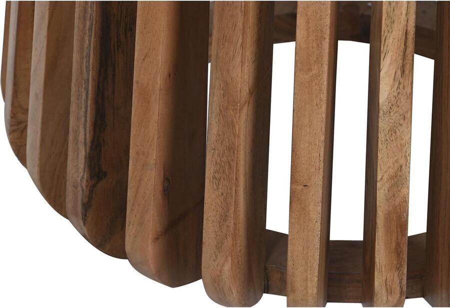 DKD Home Decor Bijzettafel Natuurlijk Wit Marmer Mangohout (47 x 47 x 58 cm)