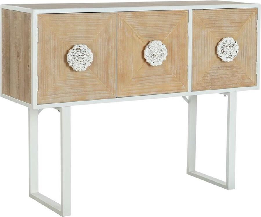 DKD Home Decor Bijzettafel Spar Metaal Wit 120 x 35 x 90 cm