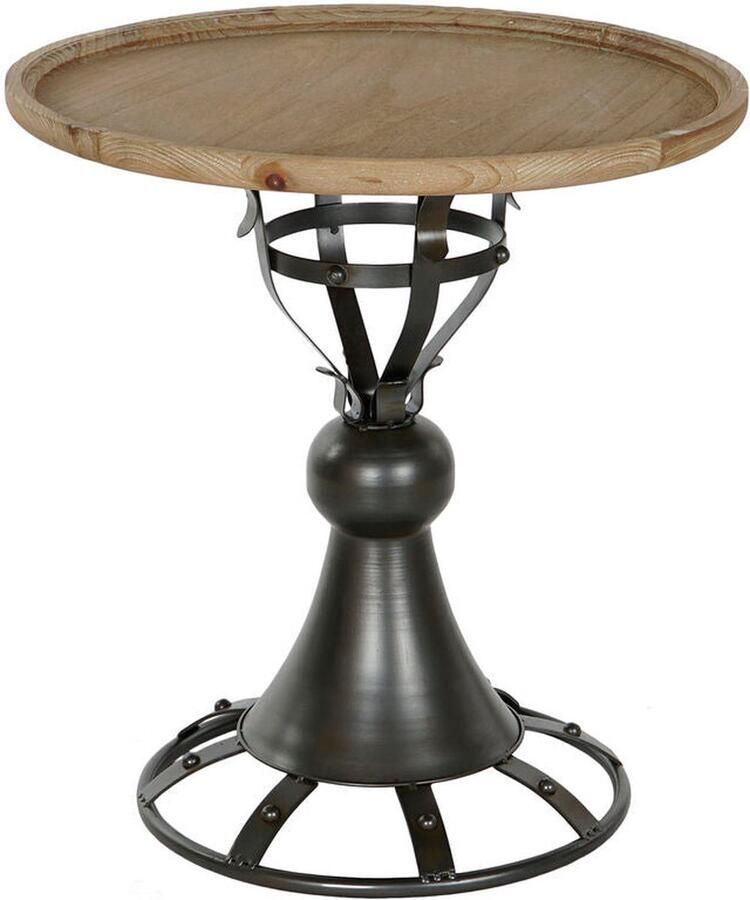 DKD Home Decor Bijzettafel Spar Zwart Metaal 60 x 60 x 63 5 cm