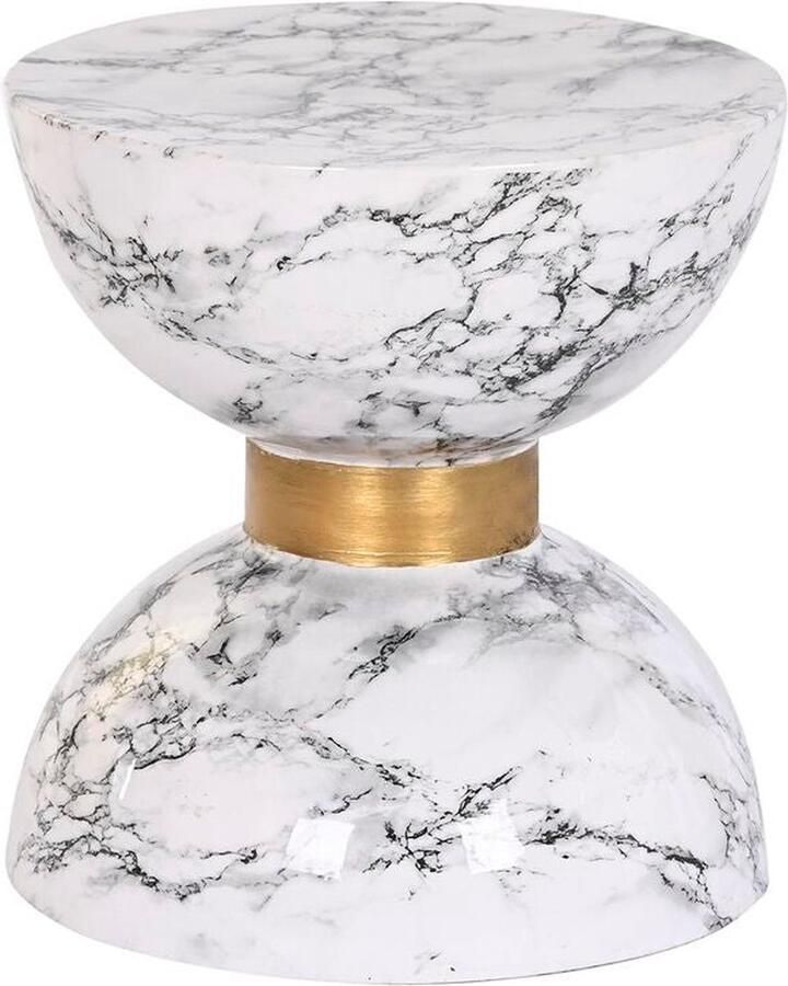 DKD Home Decor Bijzettafel Wit Ijzer (33 x 33 x 35 cm)