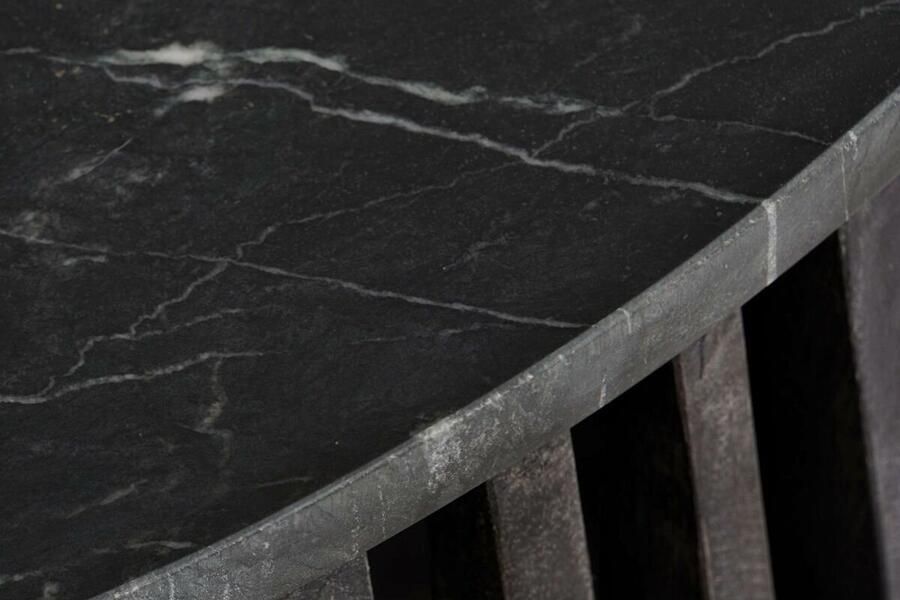 DKD Home Decor Bijzettafel Zwart Marmer 90 x 90 x 45 cm Mangohout