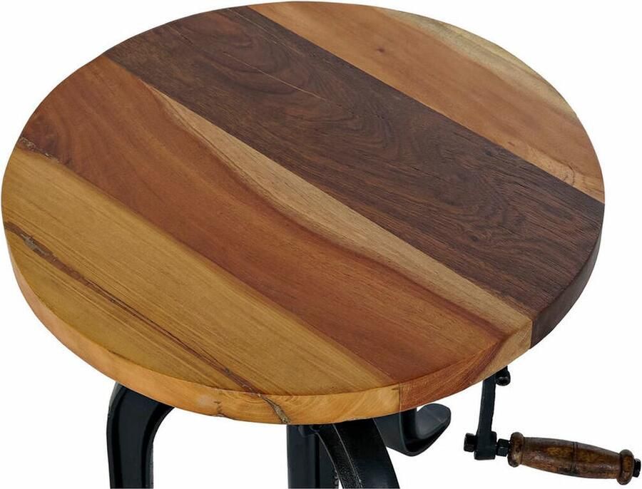 DKD Home Decor Bijzettafel Zwart Natuurlijk Hout Metaal 45 x 45 x 42 cm