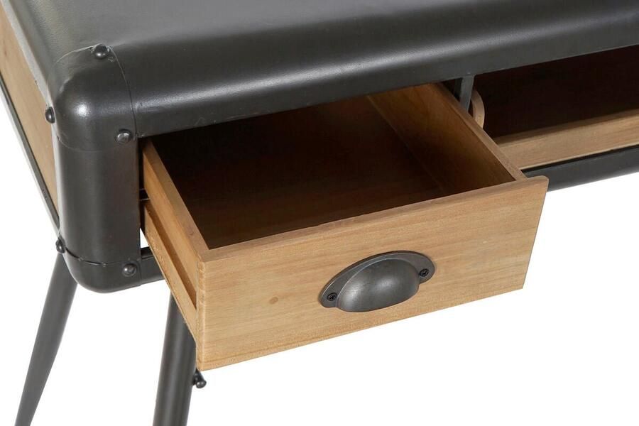 DKD Home Decor Bureau Spar Natuurlijk Metaal Lichtgrijs (118 x 52 x 84 cm)