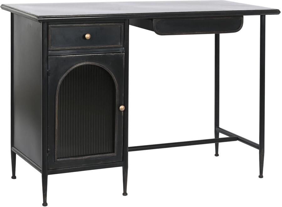 DKD Home Decor Bureau Zwart Metaal Kristal 120 x 50 x 80 cm