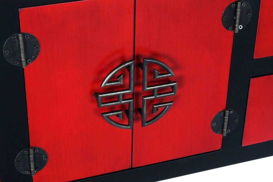 DKD Home Decor Console 63 x 27 x 83 cm Spar Zwart Oranje Plastic Hout MDF