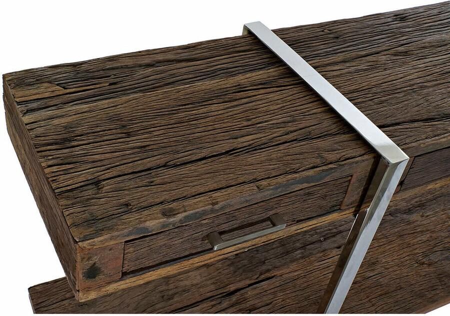 DKD Home Decor Console 8424001820481 180 x 44 x 75 cm Zilverkleurig Bruin Staal Gerecycleerd Hout