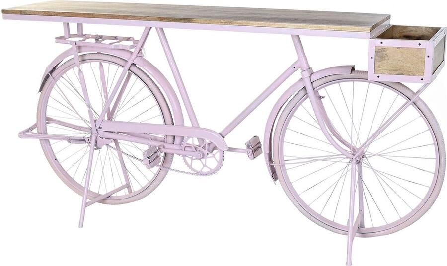 DKD Home Decor Console Fiets 180 x 41 x 94 cm Licht Roze Ijzer Mangohout