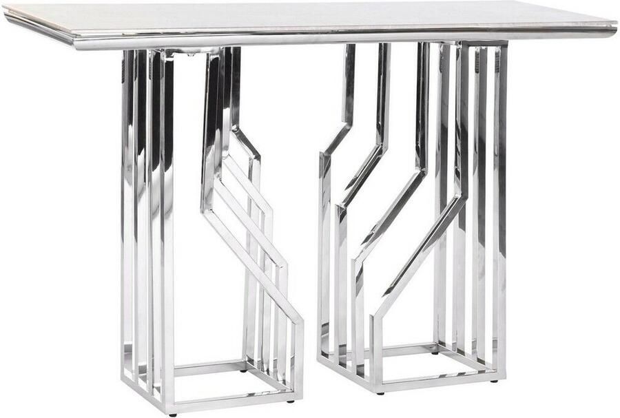DKD Home Decor Console Kristal Zilverkleurig Staal Wit 120 x 40 x 78 cm