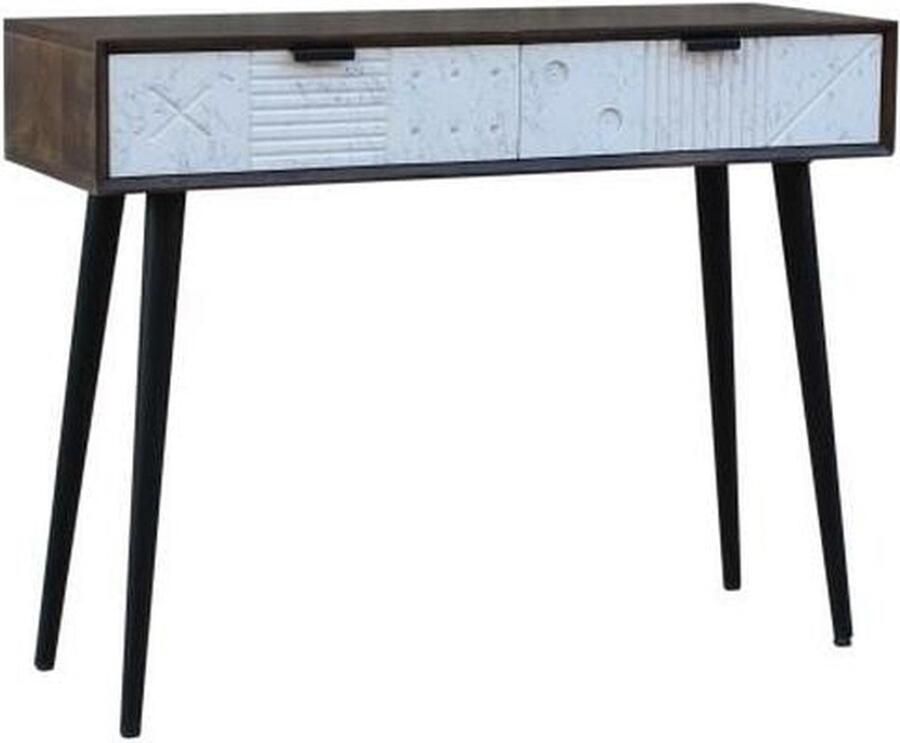 DKD Home Decor Console Metaal Mangohout 105 x 35 x 77 cm