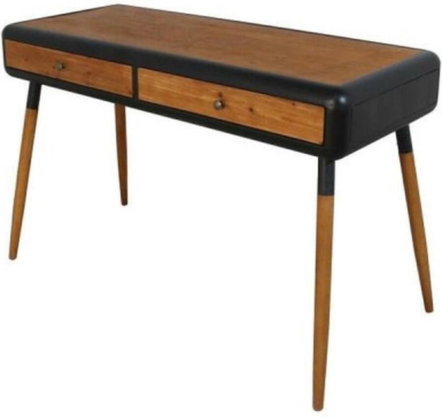 DKD Home Decor Console Natuurlijk Zwart 120 x 50 x 77 cm Spar Metaal Donker grijs Donkerbruin