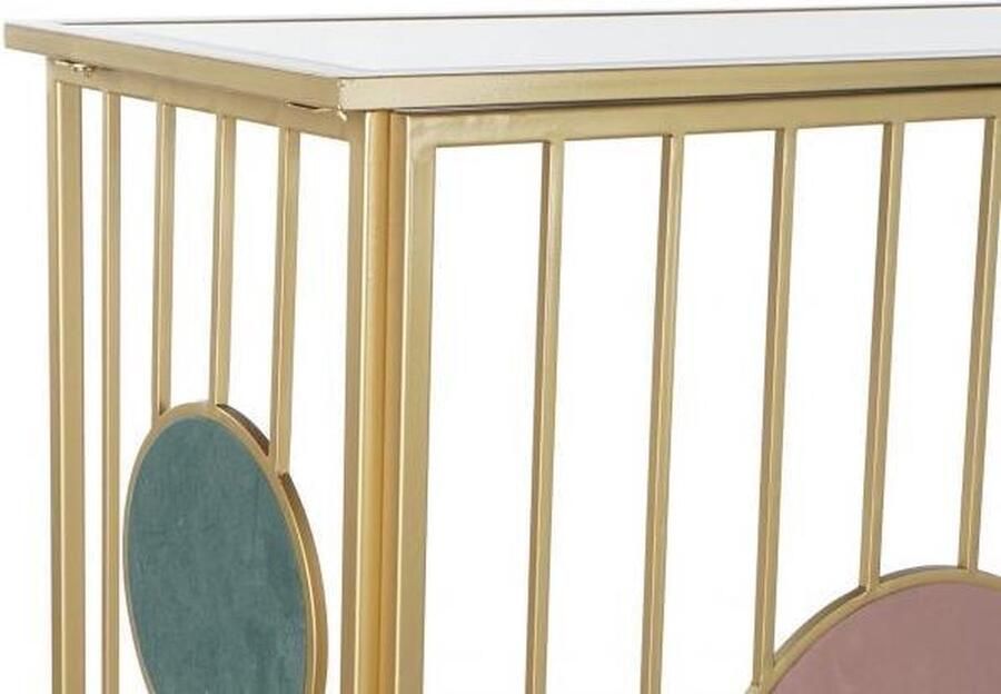 DKD Home Decor Console Roze Gouden Metaal Cirkels (120 x 36 x 90 cm)