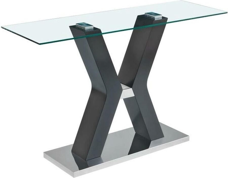 DKD Home Decor Console Zwart Hout Gehard glas Hout MDF 120 x 40 x 76 cm