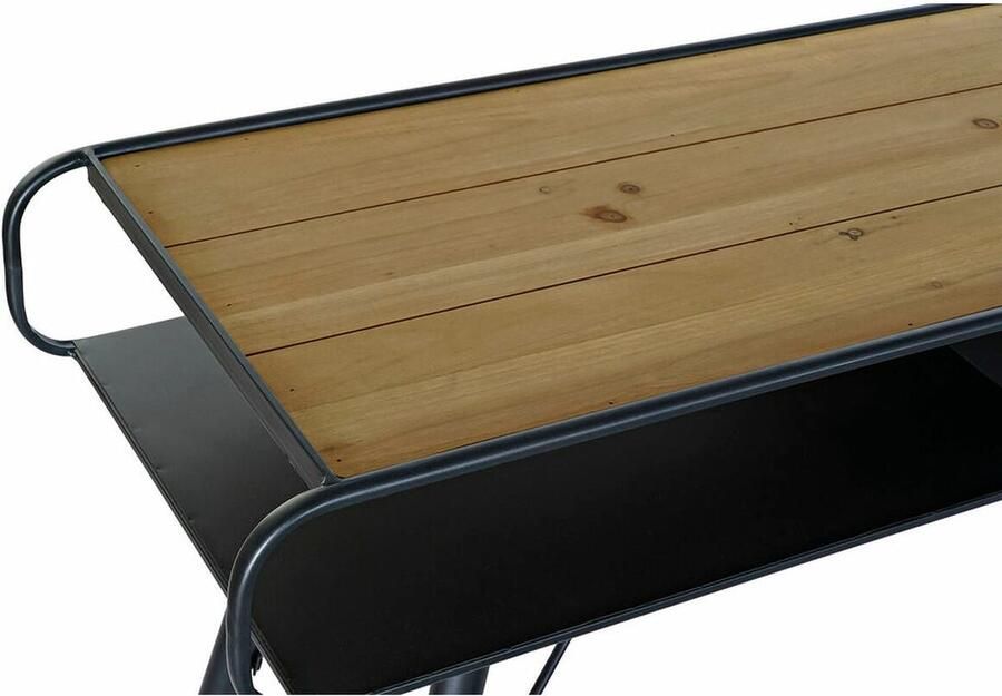 DKD Home Decor Console Zwart Metaal Spar Lichtbruin (120 x 38 x 78 cm)