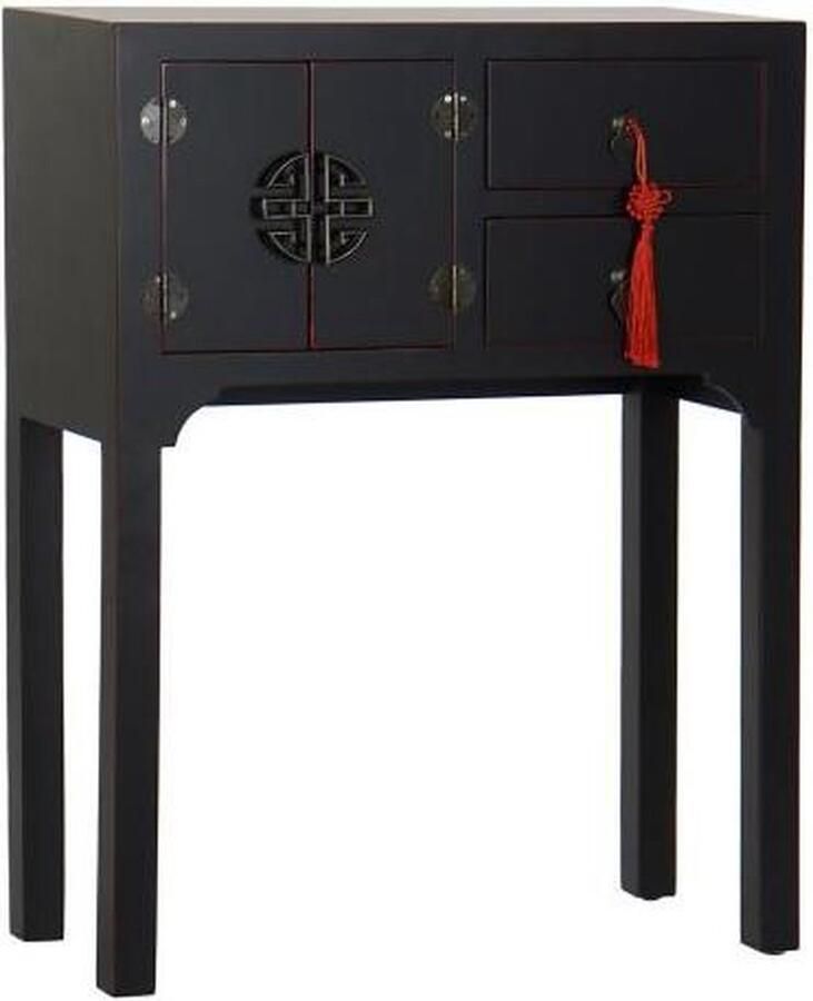 DKD Home Decor Console Zwart Rood Spar Hout MDF (63 x 26 x 83 cm)