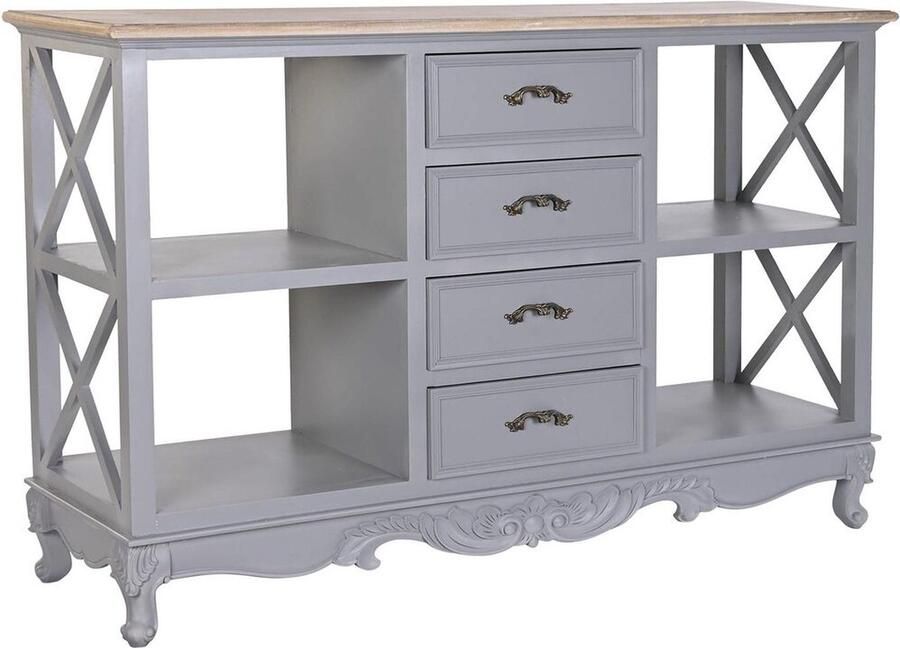 DKD Home Decor Dientafel 132 x 40 x 84.5 cm 132 x 40 x 84 5 cm Natuurlijk Grijs Paulownia hout MDF