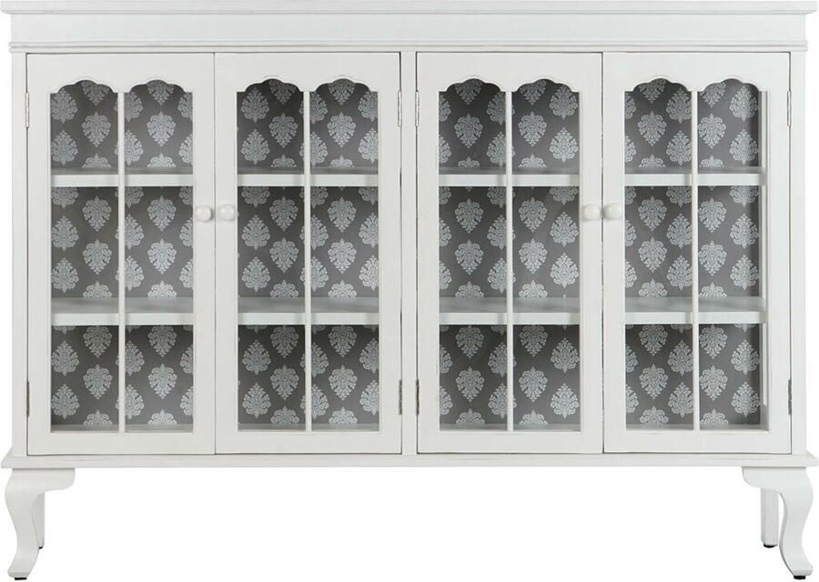 DKD Home Decor Dientafel 142 5 x 40 5 x 101 5 cm Spar Kristal Wit