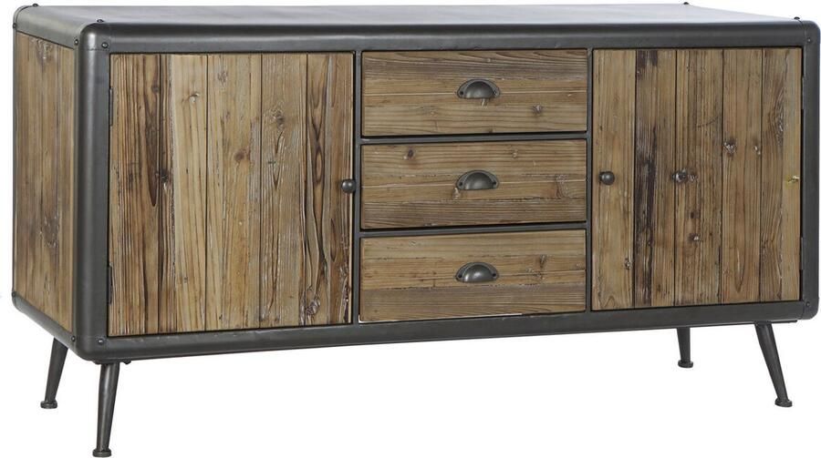 DKD Home Decor Dientafel 144 x 45 x 75 cm Spar Natuurlijk Metaal Lichtgrijs