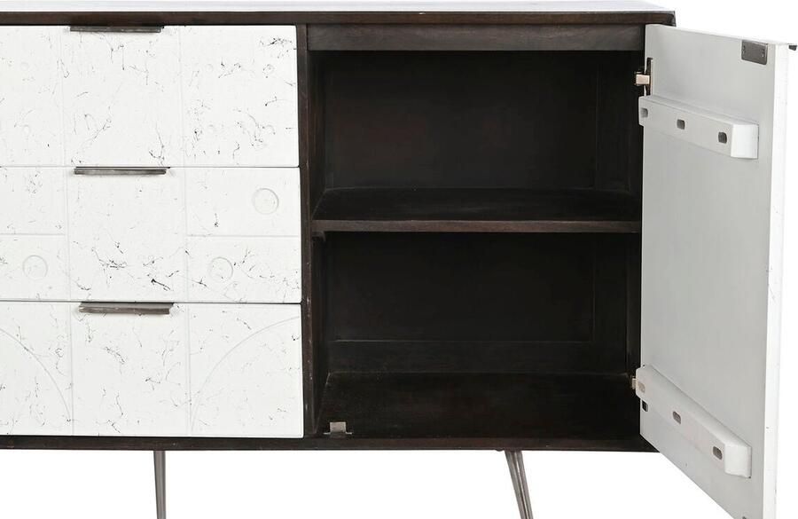 DKD Home Decor Dientafel 150 x 43 x 80 cm Wit Donkerbruin Mangohout