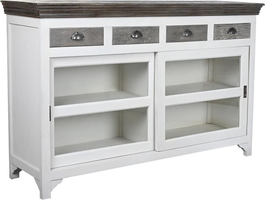 DKD Home Decor Dientafel 165 x 45 7 x 105 4 cm Kristal Grijs Wit Donkerbruin Mangohout