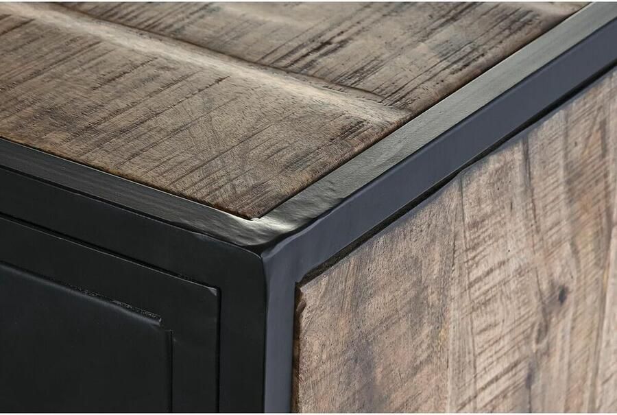 DKD Home Decor Dientafel Bruin Zwart Metaal Mangohout (160 x 40 x 90 cm)