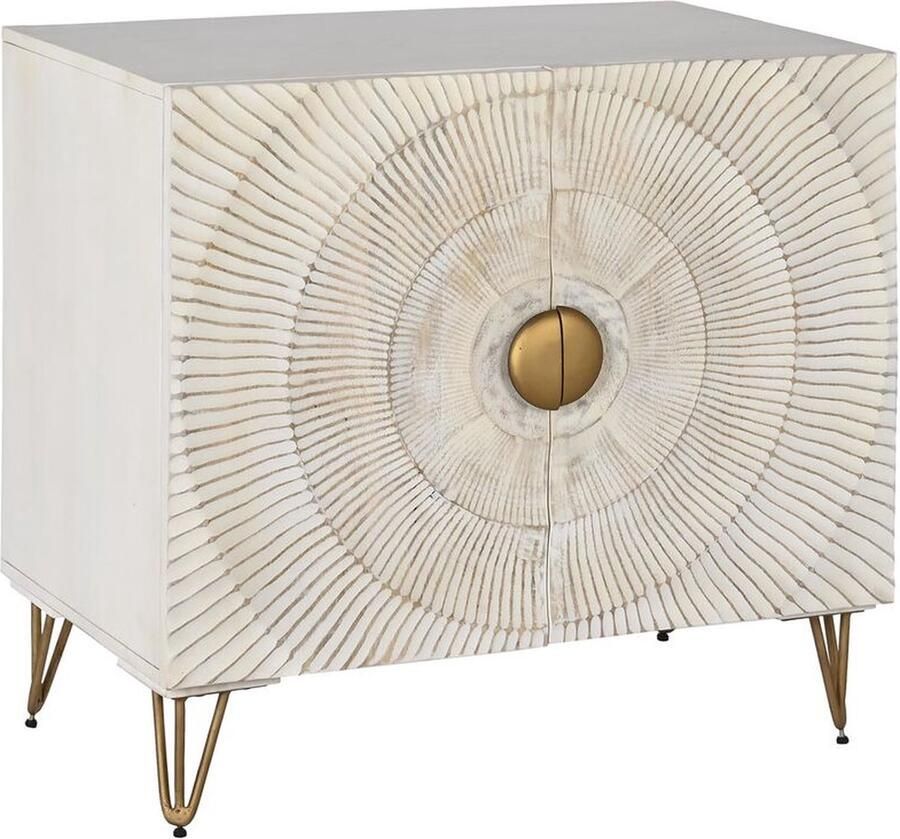 DKD Home Decor Dientafel Gouden Metaal Wit Mangohout (81 x 45 x 75 cm)