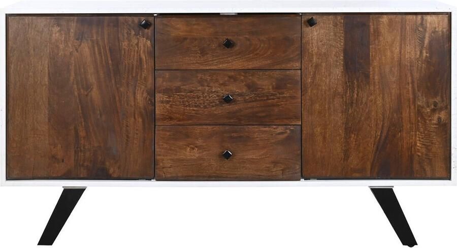 DKD Home Decor Dientafel Wit Donkerbruin Mangohout 150 x 40 x 80 cm