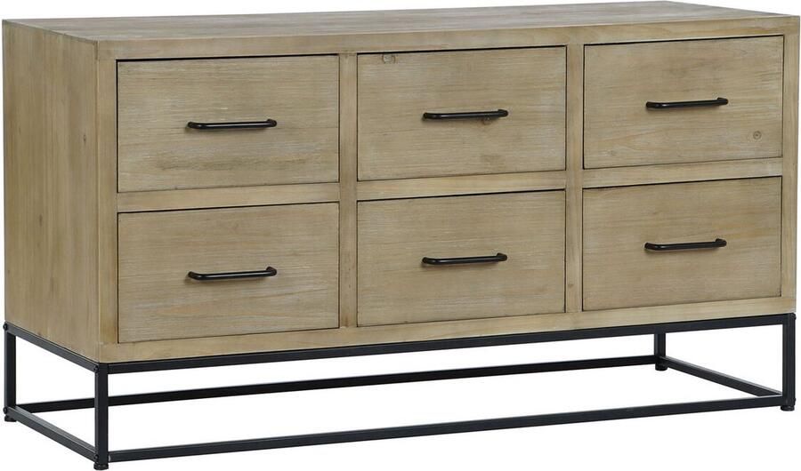 DKD Home Decor Dientafel Zwart Natuurlijk Metaal Hout MDF 120 x 40 x 64 cm