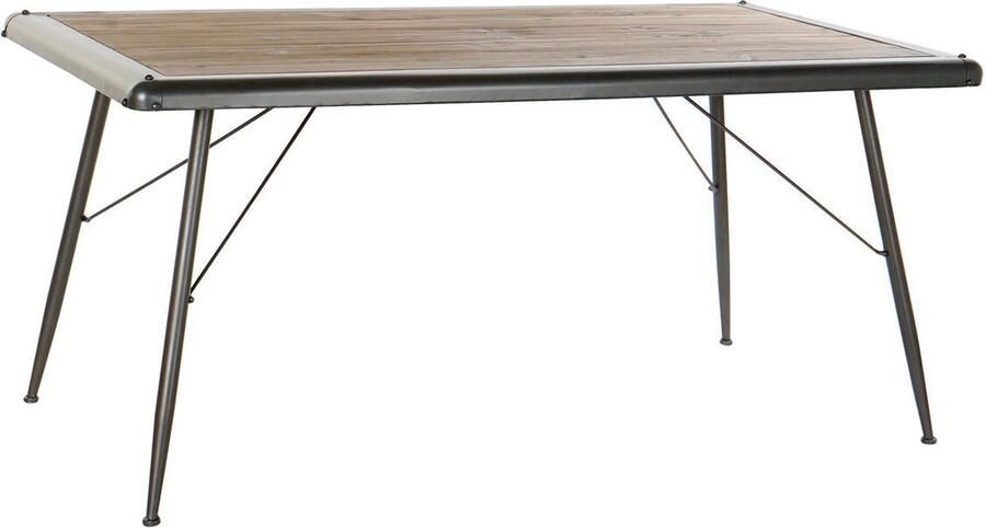 DKD Home Decor Eettafel Spar Natuurlijk Metaal Lichtgrijs (161 x 90 x 75 cm)