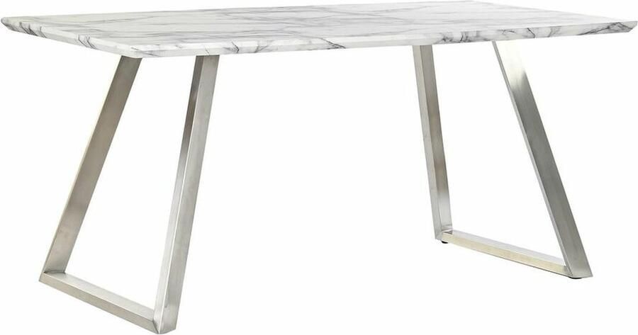 DKD Home Decor Eettafel Staal Wit Hout MDF (160 x 90 x 76 cm)