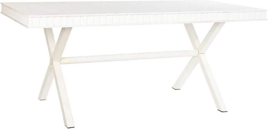 DKD Home Decor Eettafel Wit Metaal Mangohout 180 x 90 x 76 cm