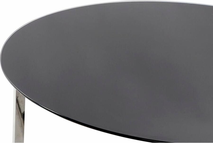 DKD Home Decor Bijzettafel Kristal Zilverkleurig Zwart Staal Aluminium 100 x 100 x 45 cm