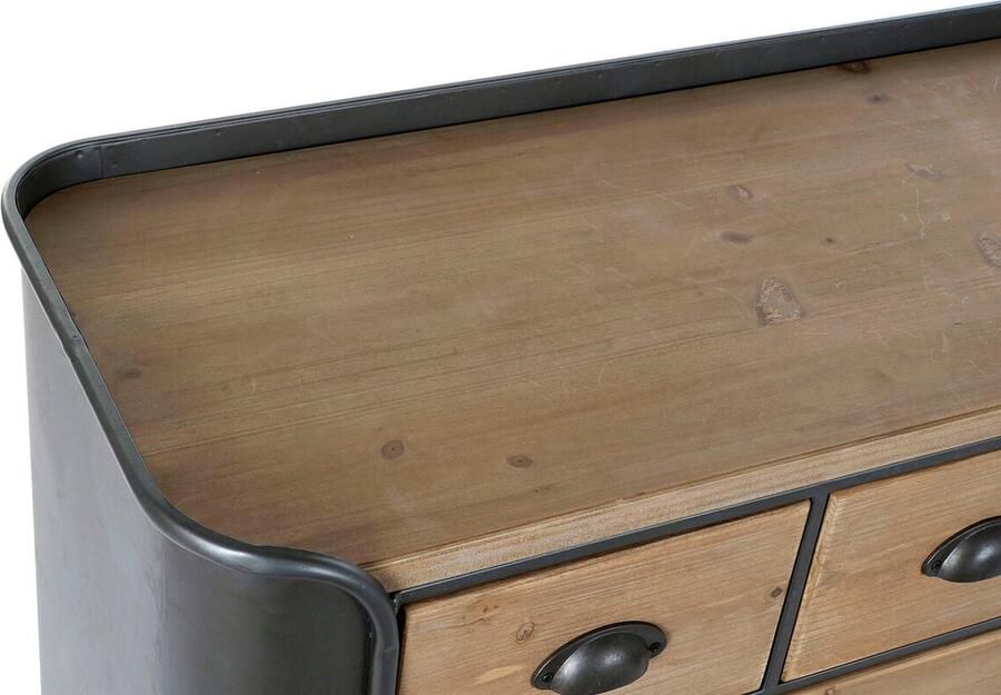 DKD Home Decor Ladenkast Grijs Natuurlijk Metaal Spar Loft 97 x 37 x 79 cm