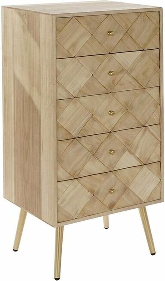DKD Home Decor Ladenkast Metaal Lichtbruin Paulownia hout Pijnboom Modern (45 x 35 x 93 cm)