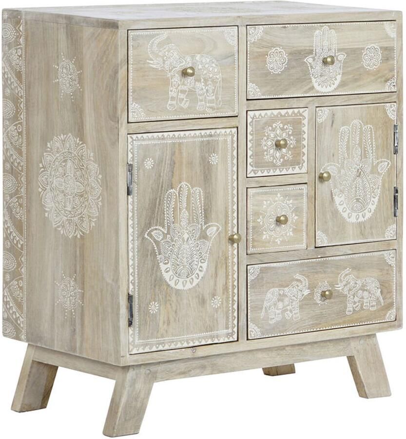 DKD Home Decor Ladenkast Natuurlijk Mangohout 61 x 33 5 x 68 5 cm