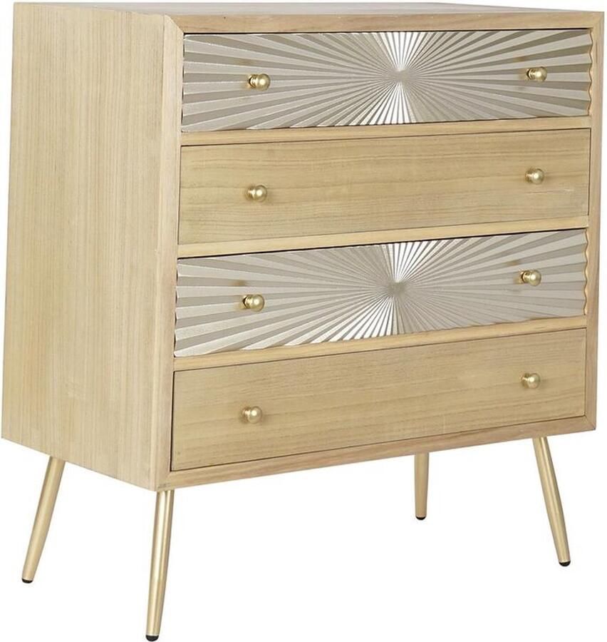 DKD Home Decor Ladenkast Spar Natuurlijk Gouden Metaal Modern (80 x 40 x 87 5 cm)
