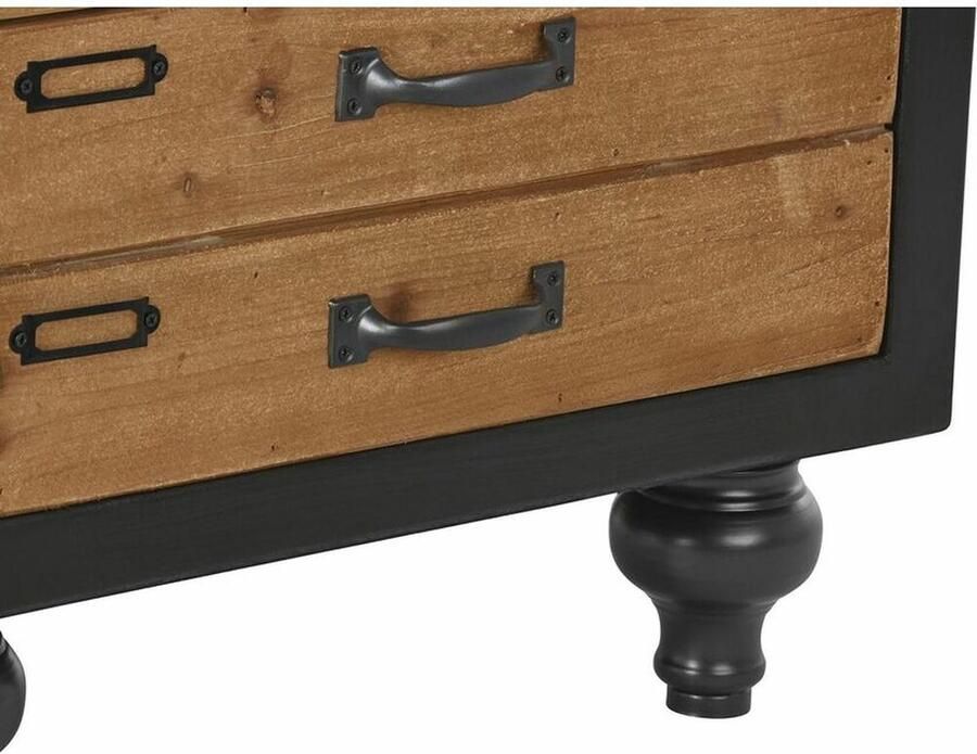 DKD Home Decor Ladenkast Spar Natuurlijk Zwart Vintage (47 x 38 x 77 cm)