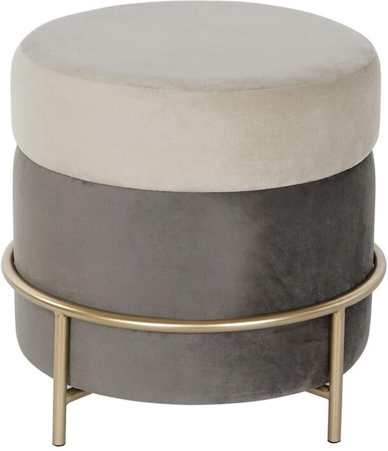 DKD Home Decor Voetensteun Bruin Grijs Gouden Metaal 48 x 48 x 46 cm