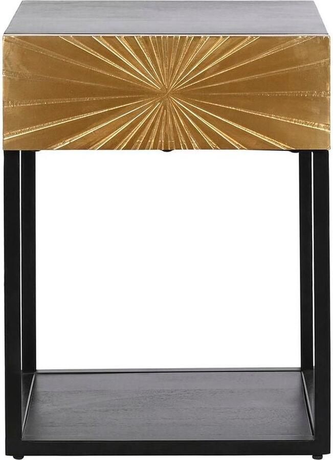 DKD Home Decor Nachtkastje Gouden 35 x 40 x 55 cm Zwart Metaal Hout