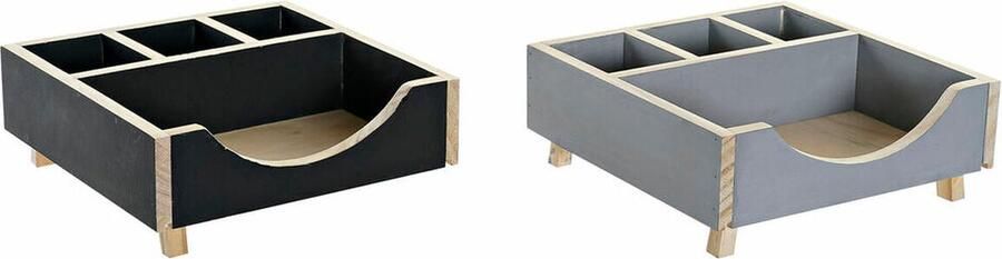 DKD Home Decor Organizer Bureau Hout (18 x 18 x 7 cm) (2 pcs)