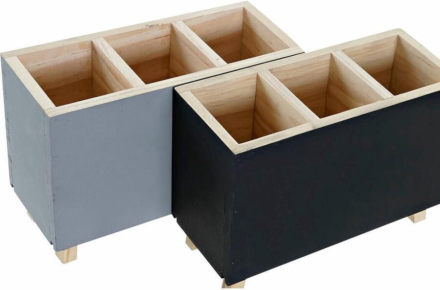 DKD Home Decor Organizer Bureau Hout (2 pcs) (18 x 7.5 x 12 cm)