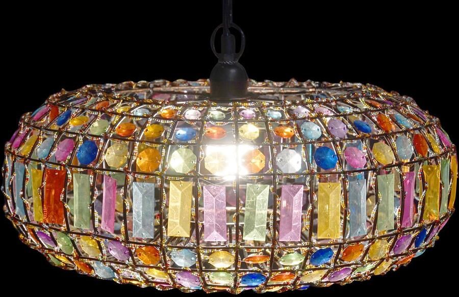 DKD Home Decor Plafondlamp 44 x 44 x 23 5 cm Metaal Koper Multicolour 40 W 50 W