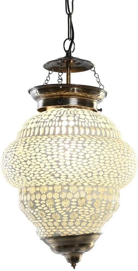 DKD Home Decor Plafondlamp Kristal Metaal Wit 25 W (23 x 23 x 33 cm)