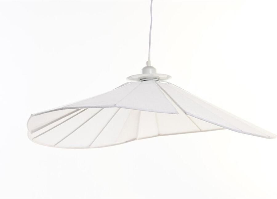 DKD Home Decor Plafondlamp Metaal Linnen Wit 50 W (68 x 68 x 21 cm)