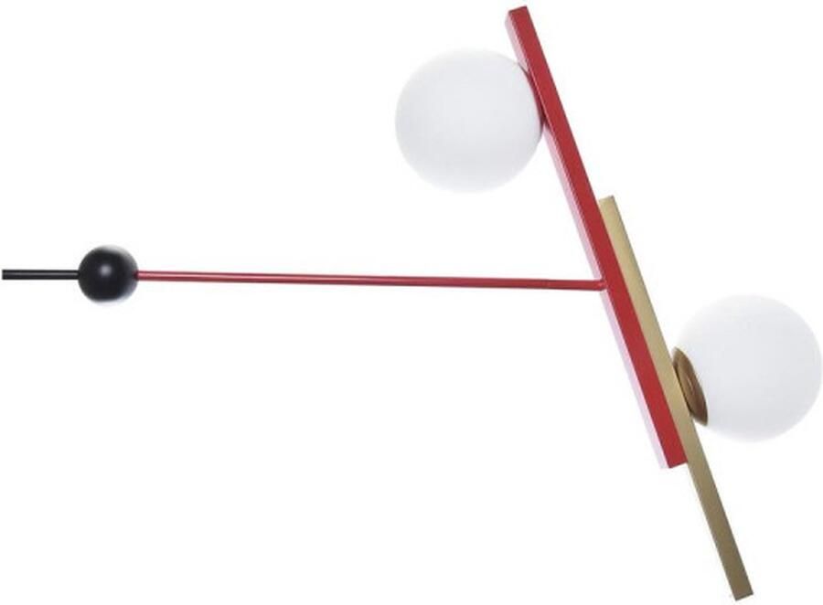 DKD Home Decor Plafondlamp Rood Zwart Gouden Wit (64 x 20 x 120 cm)