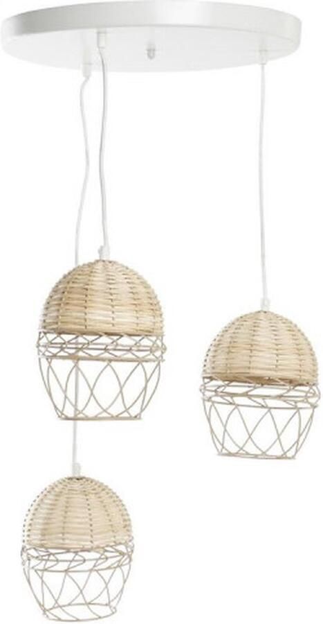 DKD Home Decor Plafondlamp Wit Lichtbruin 220 V 50 W (38 x 38 x 75 cm)