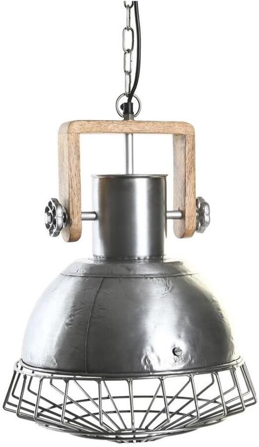 DKD Home Decor Plafondlamp 31 x 31 x 44 cm Zilverkleurig Bruin Ijzer Mangohout 50 W